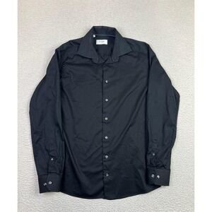 Eton Dress Shirt Mens 15.5 32/33 Black Signature Twill Slim Fit Long Sleeve
